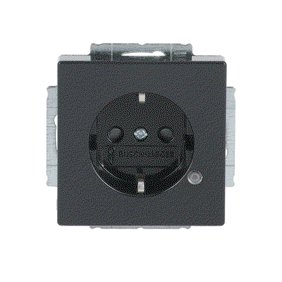 SCHUKO® Steckdosen-Einsatz Safety+ mit LED Kontrolllicht /grün anthrazit -