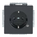 SCHUKO® Steckdosen-Einsatz Safety+ mit LED Kontrolllicht /grün anthrazit -
