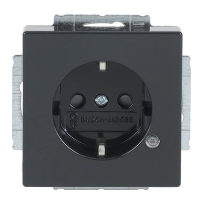 SCHUKO® Steckdosen-Einsatz Safety+ mit LED Kontrolllicht /grün anthrazit -