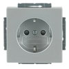 SCHUKO® Steckdosen-Einsatz Safety+ mit Schraubklemmen alusilber - Plattform 63