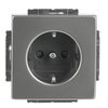 SCHUKO® Steckdosen-Einsatz Safety+ mit Schraubklemmen edelstahl - pur edelstahl