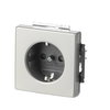 SCHUKO® Steckdosen-Einsatz Safety+ mit Schraubklemmen edelstahl - pur edelstahl