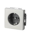 SCHUKO® Steckdosen-Einsatz Safety+ mit Schraubklemmen edelstahl - pur edelstahl