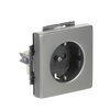 SCHUKO® Steckdosen-Einsatz Safety+ mit Schraubklemmen edelstahl - pur edelstahl