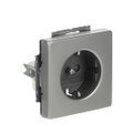 SCHUKO® Steckdosen-Einsatz Safety+ mit Schraubklemmen edelstahl - pur edelstahl