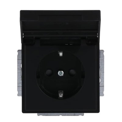 SCHUKO® Steckdosen-Einsatz Safety+ mit Klappdeckel mit Beschriftungsfeld