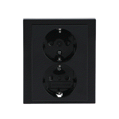 SCHUKO® Doppelsteckdose Komplettabdeckung Safety+ anthrazit - Plattform 63