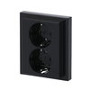 SCHUKO® Doppelsteckdose Komplettabdeckung Safety+ anthrazit - Plattform 63