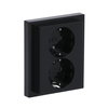 SCHUKO® Doppelsteckdose Komplettabdeckung Safety+ anthrazit - Plattform 63