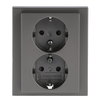 SCHUKO® Doppelsteckdose Komplettabdeckung Safety+ edelstahl - pur edelstahl