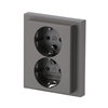 SCHUKO® Doppelsteckdose Komplettabdeckung Safety+ edelstahl - pur edelstahl
