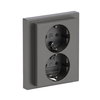 SCHUKO® Doppelsteckdose Komplettabdeckung Safety+ edelstahl - pur edelstahl