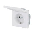 SCHUKO® Steckdosen-Einsatz Safety+ mit Klappdeckel ohne Spreize studioweiß matt