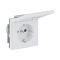 SCHUKO® Steckdosen-Einsatz Safety+ mit Klappdeckel ohne Spreize studioweiß matt