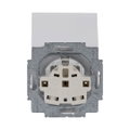 SCHUKO® Steckdosen-Einsatz Safety+ mit Klappdeckel ohne Spreize studioweiß matt