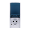 Kombination SCHUKO® Steckdose, mit Wippschalter Aus- und Wechselschaltung
