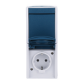 Kombination SCHUKO® Steckdose, mit Wippschalter mit erh. Berührungsschutz
