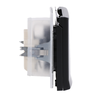 SCHUKO® Steckdosen-Einsatz mit Klappdeckel anthrazit - Allwetter 44® (IP44)
