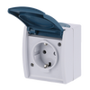 SCHUKO® Steckdose mit Klappdeckel 16 A grau/blaugrün - ocean®