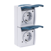 SCHUKO® Doppelsteckdose mit Beschriftungsfeld mit Klappdeckel 16 A