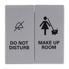 Wippe mit Aufdruck DO NOT DISTURB/MAKE UP ROOM für Taster, 2-fach alusilber -