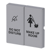 Wippe mit Aufdruck DO NOT DISTURB/MAKE UP ROOM für Taster, 2-fach alusilber -