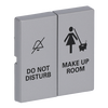 Wippe mit Aufdruck DO NOT DISTURB/MAKE UP ROOM für Taster, 2-fach alusilber -