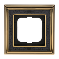 Abdeckrahmen 1-fach Messing poliert Dekor anthrazit - Busch-dynasty®   