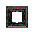 Abdeckrahmen 1-fach Messing antik Dekor anthrazit - Busch-dynasty®   