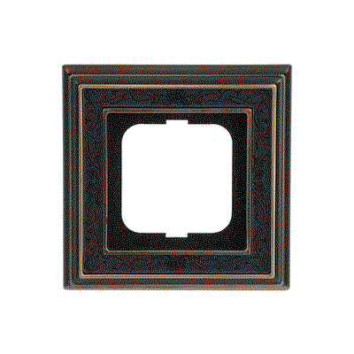 Abdeckrahmen 1-fach Messing antik Dekor anthrazit - Busch-dynasty®   
