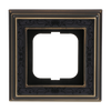 Abdeckrahmen 1-fach Messing antik Dekor anthrazit - Busch-dynasty®   
