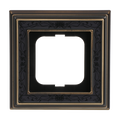 Abdeckrahmen 1-fach Messing antik Dekor anthrazit - Busch-dynasty®   