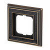 Abdeckrahmen 1-fach Messing antik Dekor anthrazit - Busch-dynasty®   