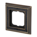 Abdeckrahmen 1-fach Messing antik Dekor anthrazit - Busch-dynasty®   
