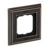 Abdeckrahmen 1-fach Messing antik Dekor anthrazit - Busch-dynasty®   