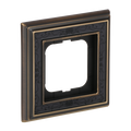 Abdeckrahmen 1-fach Messing antik Dekor anthrazit - Busch-dynasty®   