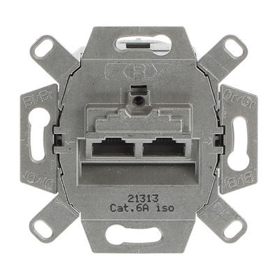 UAE-Anschlussdose, RJ45, Cat. 6a iso, geschirmt 2 Steckbuchsen, 8/8-polig