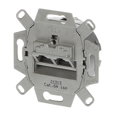 UAE-Anschlussdose, RJ45, Cat. 6a iso, geschirmt 2 Steckbuchsen, 8/8-polig   