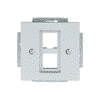 Zentralscheibe Modular-Jack-Einsatz, Keystone 2-fach alusilber - Plattform 63  