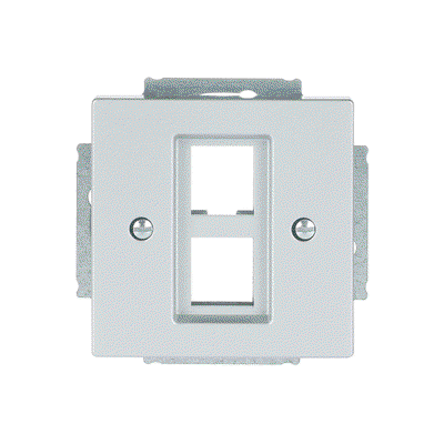 Zentralscheibe Modular-Jack-Einsatz, Keystone 2-fach alusilber - Plattform 63  
