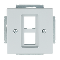 Zentralscheibe Modular-Jack-Einsatz, Keystone 2-fach alusilber - Plattform 63