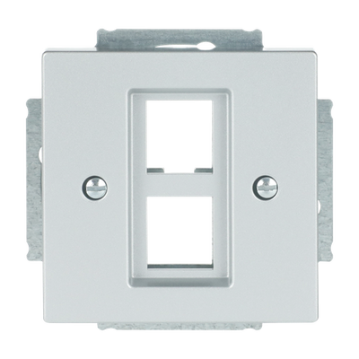 Zentralscheibe Modular-Jack-Einsatz, Keystone 2-fach alusilber - Plattform 63