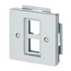 Zentralscheibe Modular-Jack-Einsatz, Keystone 2-fach alusilber - Plattform 63  