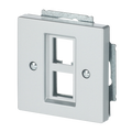 Zentralscheibe Modular-Jack-Einsatz, Keystone 2-fach alusilber - Plattform 63
