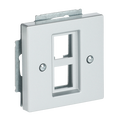Zentralscheibe Modular-Jack-Einsatz, Keystone 2-fach alusilber - Plattform 63