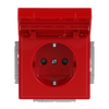 SCHUKO® Steckdosen-Einsatz Safety+ mit Klappdeckel mit Beschriftungsfeld rot -