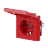 SCHUKO® Steckdosen-Einsatz Safety+ mit Klappdeckel mit Beschriftungsfeld rot -