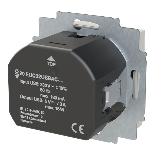 SCHUKO® USB-Steckdosen-Einsatz Safety+ mit USB A/C alpinweiß - Busch-balance® SI – Bild 2 von 3