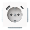 SCHUKO® USB-Steckdosen-Einsatz Safety+ mit USB A/C studioweiß matt - Plattform