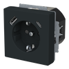 SCHUKO® USB-Steckdosen-Einsatz Safety+ mit USB A/C schwarz matt - Plattform 63 
